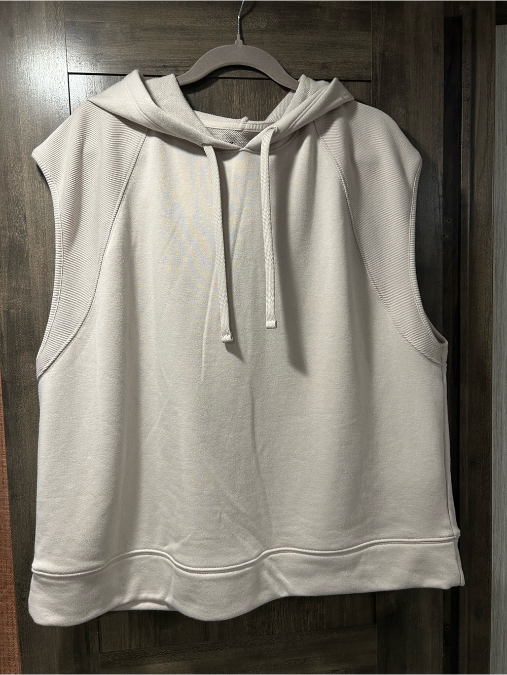 Xhilaration Cream Sleeveless Hoodie Tank